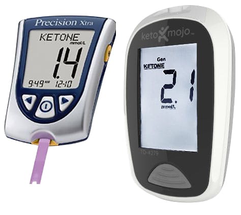 Blood ketone meters: Precision extra and Keto-Mojo