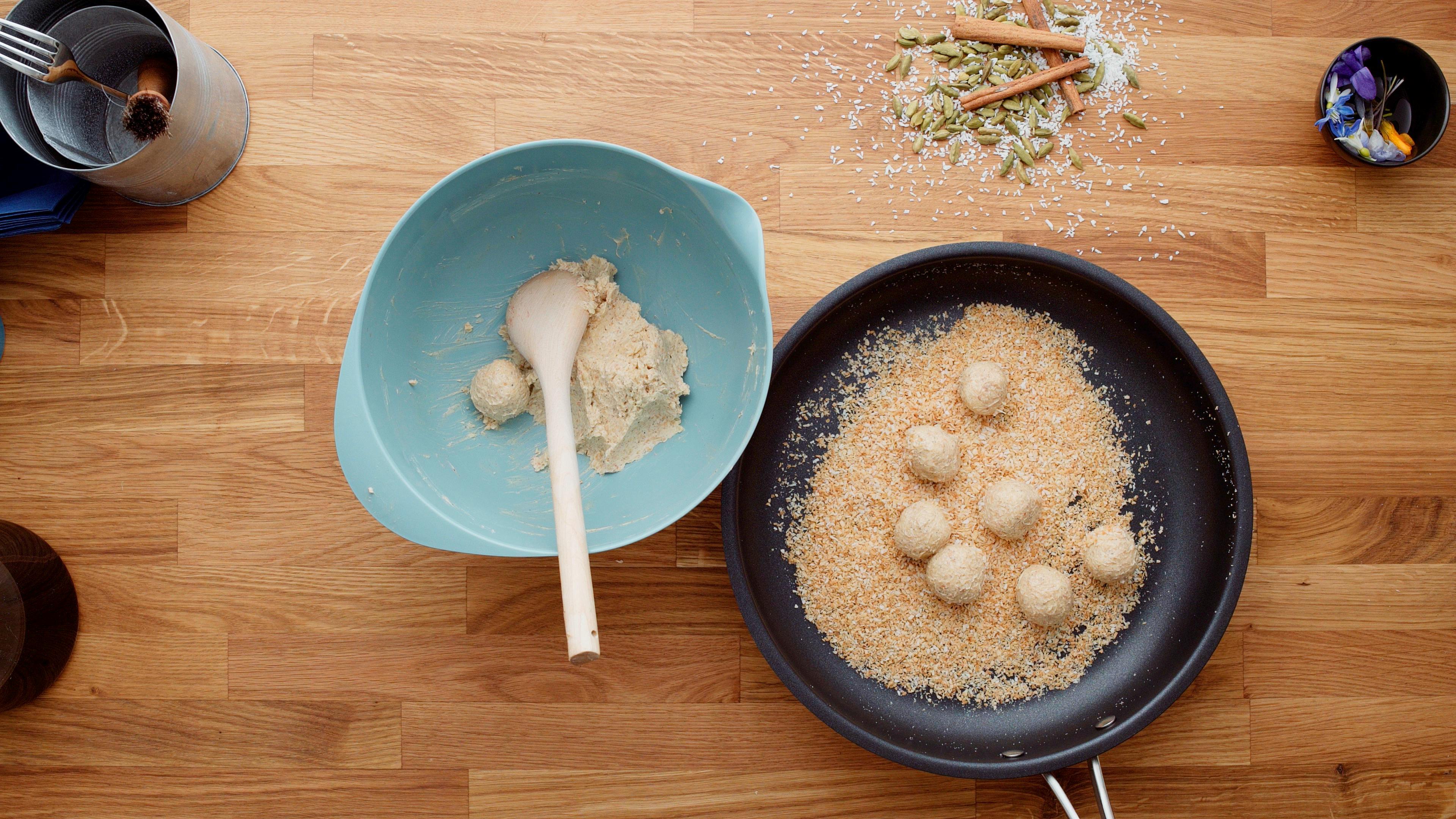 Form into walnut sized balls